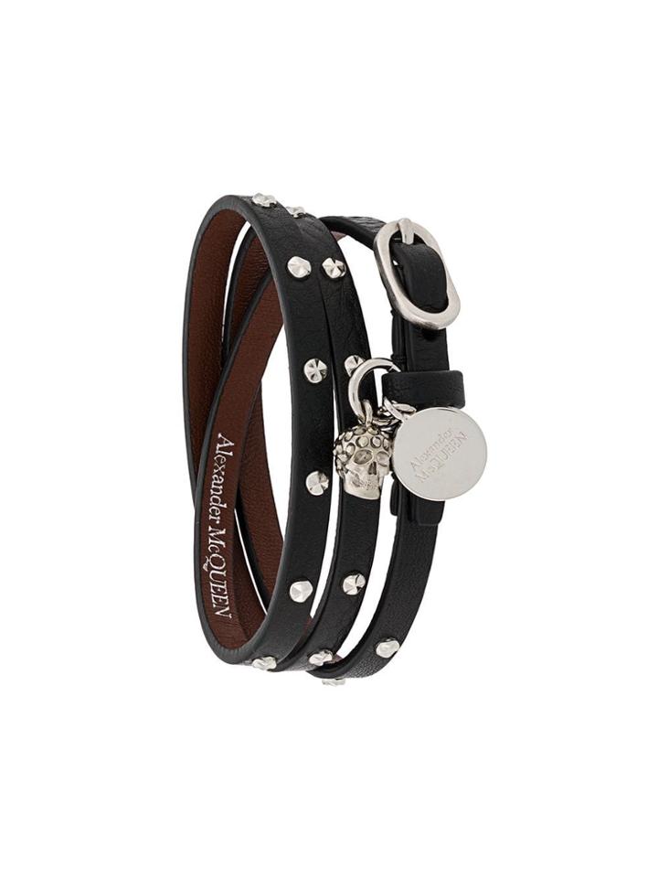 Alexander Mcqueen Studded Multi-wrap Bracelet - Black