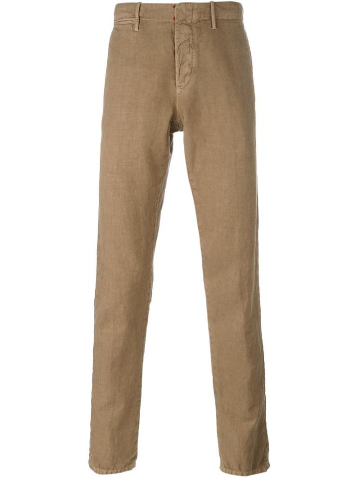 Incotex Classic Chinos, Men's, Size: 35, Nude/neutrals, Linen/flax/cotton