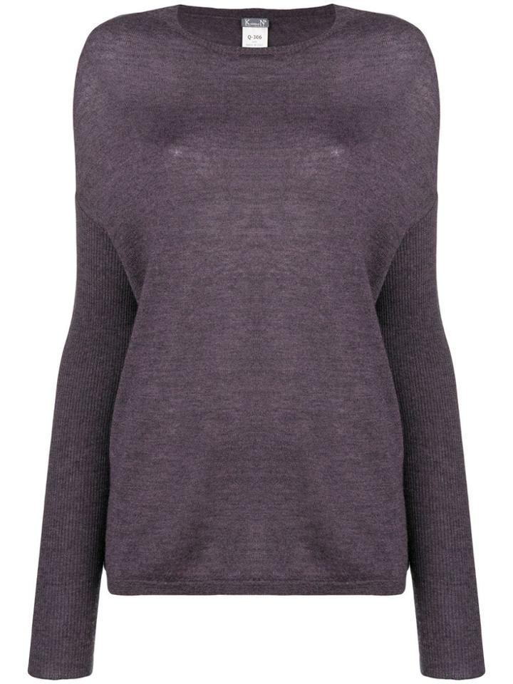 Kristensen Du Nord Dropped Shoulder Sweater - Pink & Purple