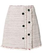 Proenza Schouler Button Detailing Skirt, Women's, Size: 0, Red, Acetate/silk/cotton