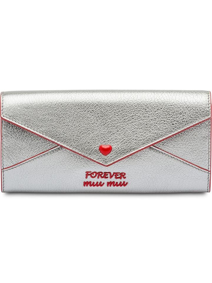 Miu Miu Madras Envelope Wallet - Silver