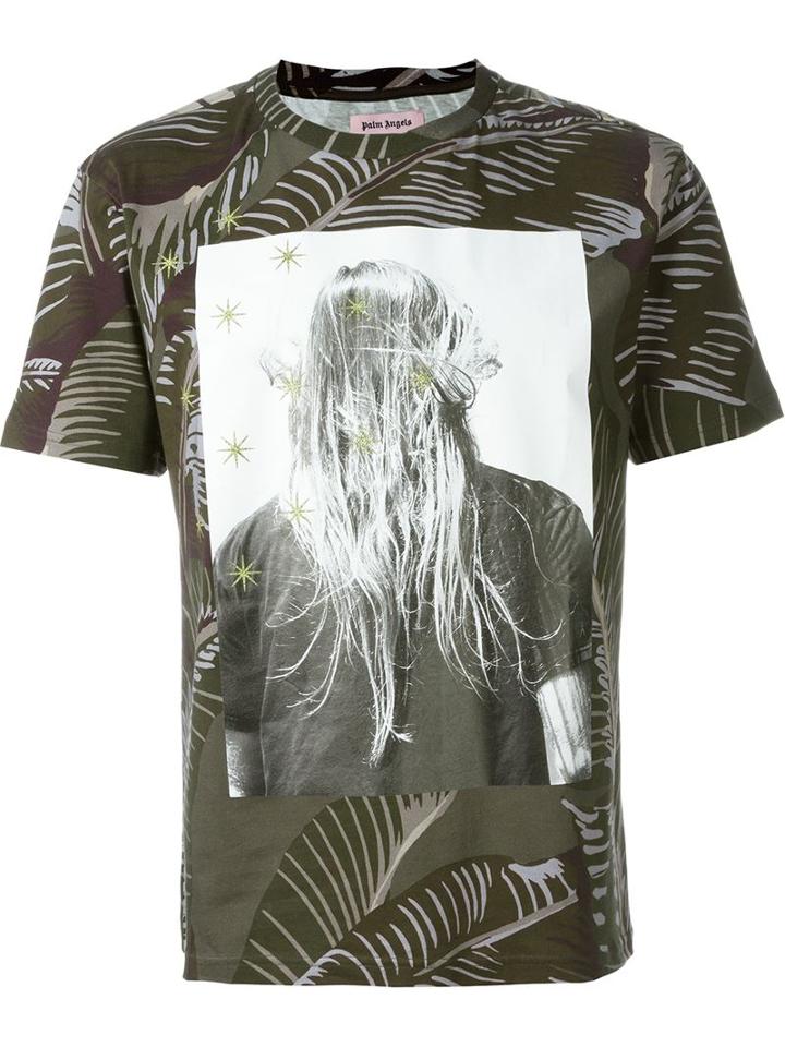 Palm Angels Photo Print T-shirt, Men's, Size: Xl, Green, Cotton