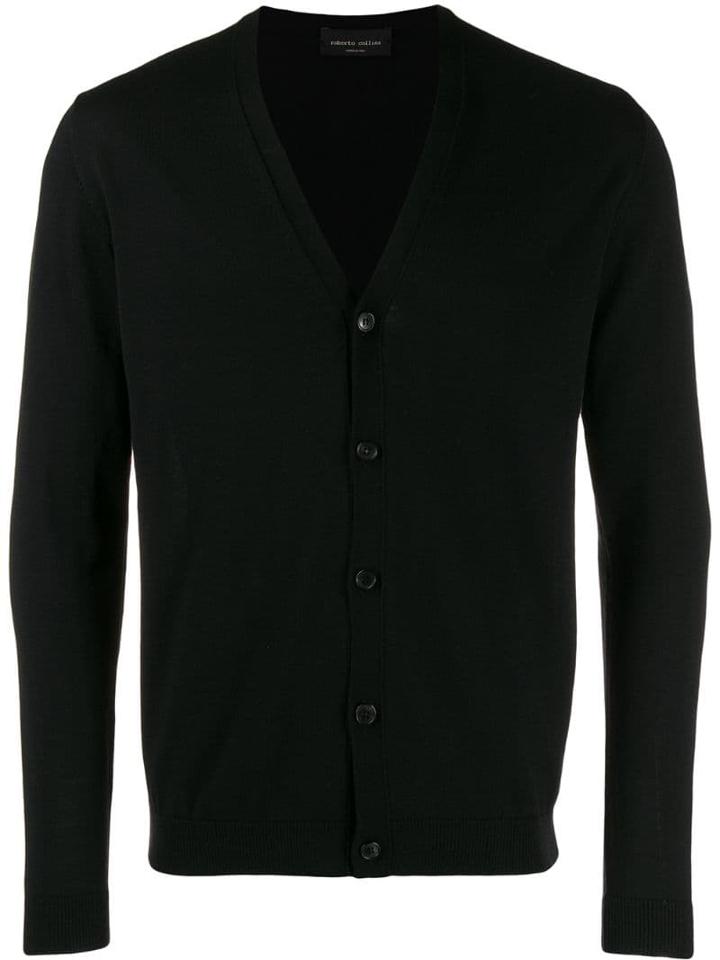 Roberto Collina V-neck Knit Cardigan - Black