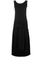 Yohji Yamamoto Layered Effect Maxi Dress - Black