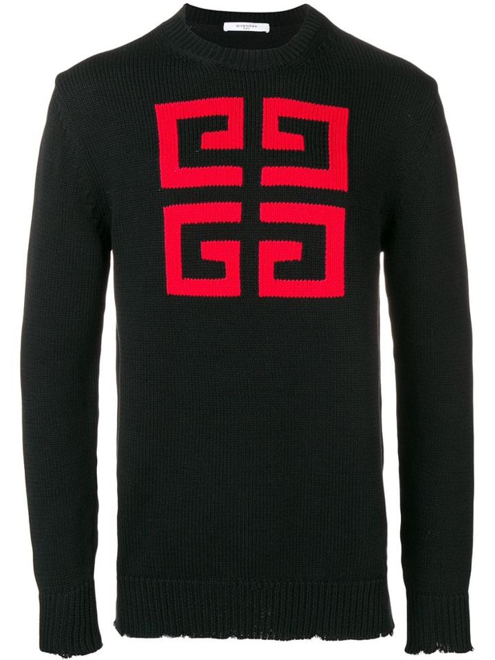 Givenchy Logo Embroidered Sweater - Black