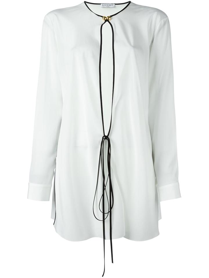 Vionnet Tie Front Blouse, Women's, Size: 42, White, Silk