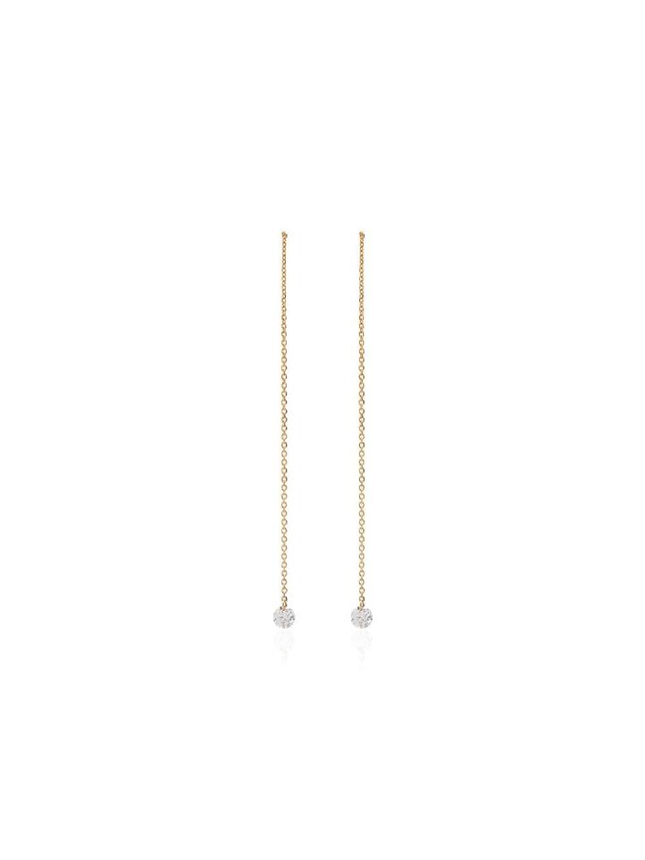 Persée 18kt Yellow Gold And Diamond Drop Thread Earrings - Metallic