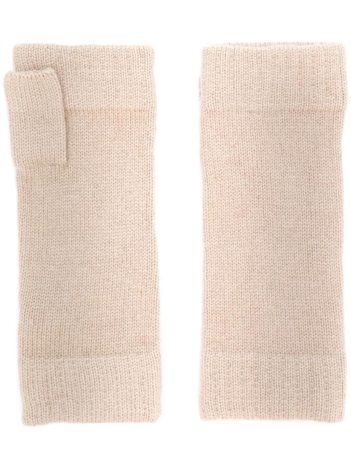 N.peal Finger-less Knitted Gloves - Nude & Neutrals