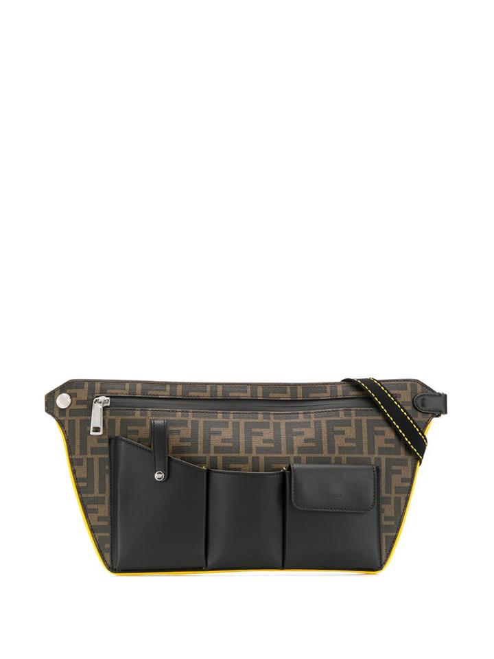 Fendi Zucca Print Shoulder Bag - Black