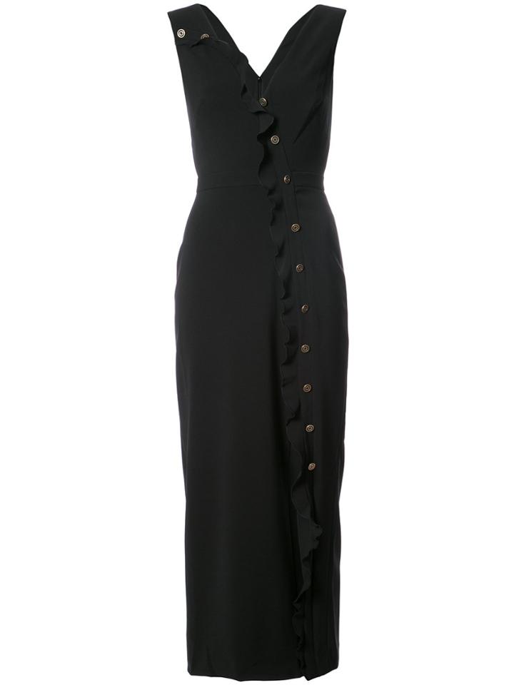 Saloni Fitted Midi Dress - Black
