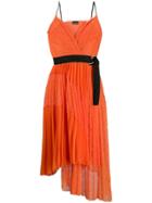 Ermanno Ermanno Lace Panel Wrap Dress - Orange