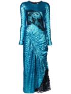 Preen By Thornton Bregazzi Dinah Sequin Draped Dress - Blue