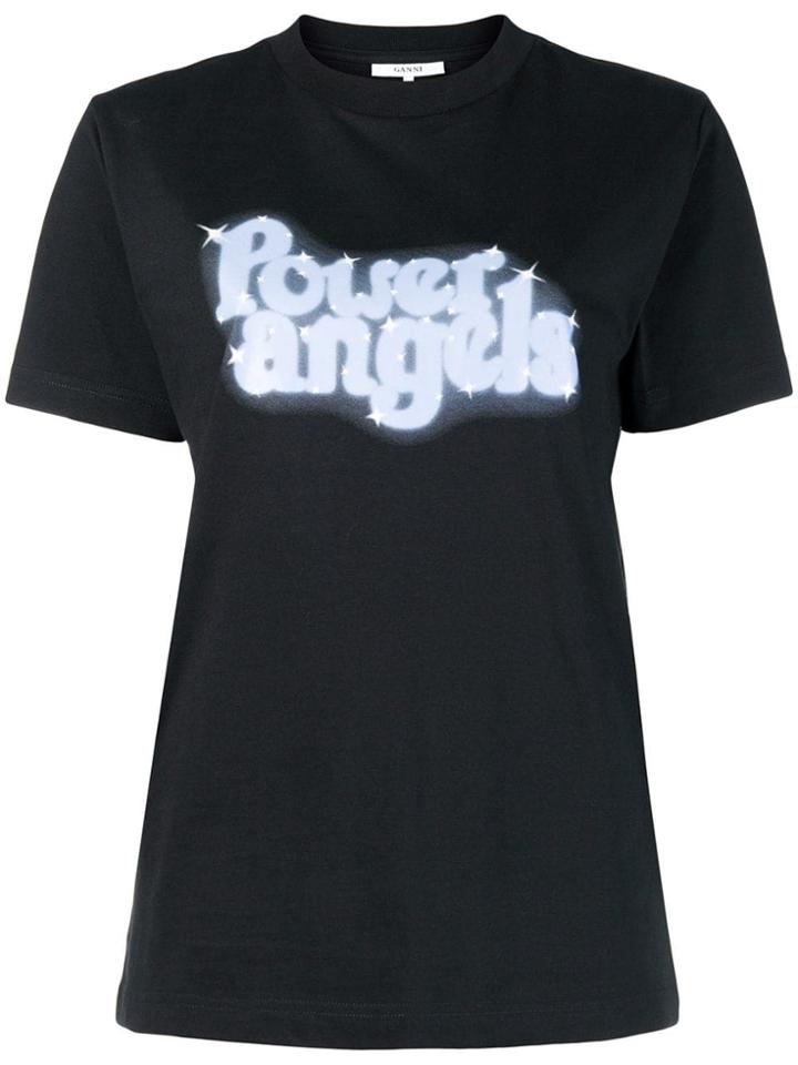 Ganni T Shirt Power Angels - Black