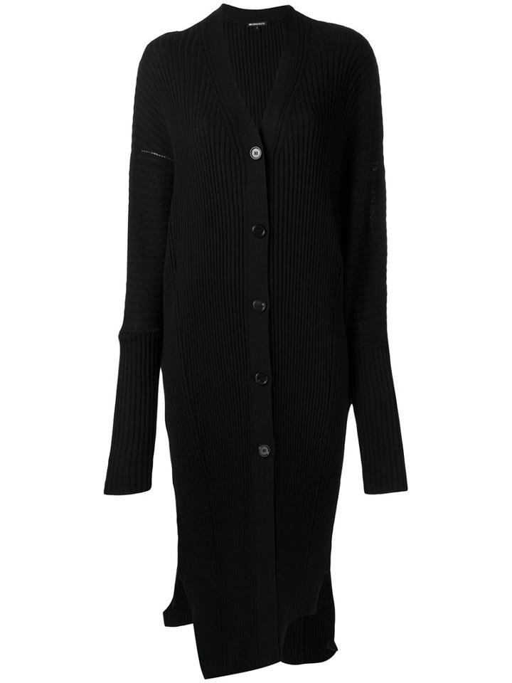 Ann Demeulemeester Longline Ribbed Cardigan, Women's, Size: Small, Black, Cotton/cashmere