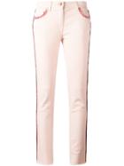Etro Lateral Strap Cropped Jeans - Pink & Purple
