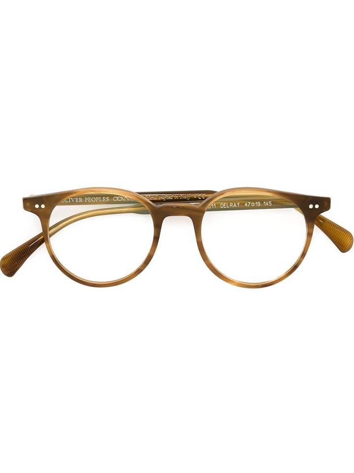 Oliver Peoples - 'delray' Glasses - Men - Acetate - One Size, Brown, Acetate