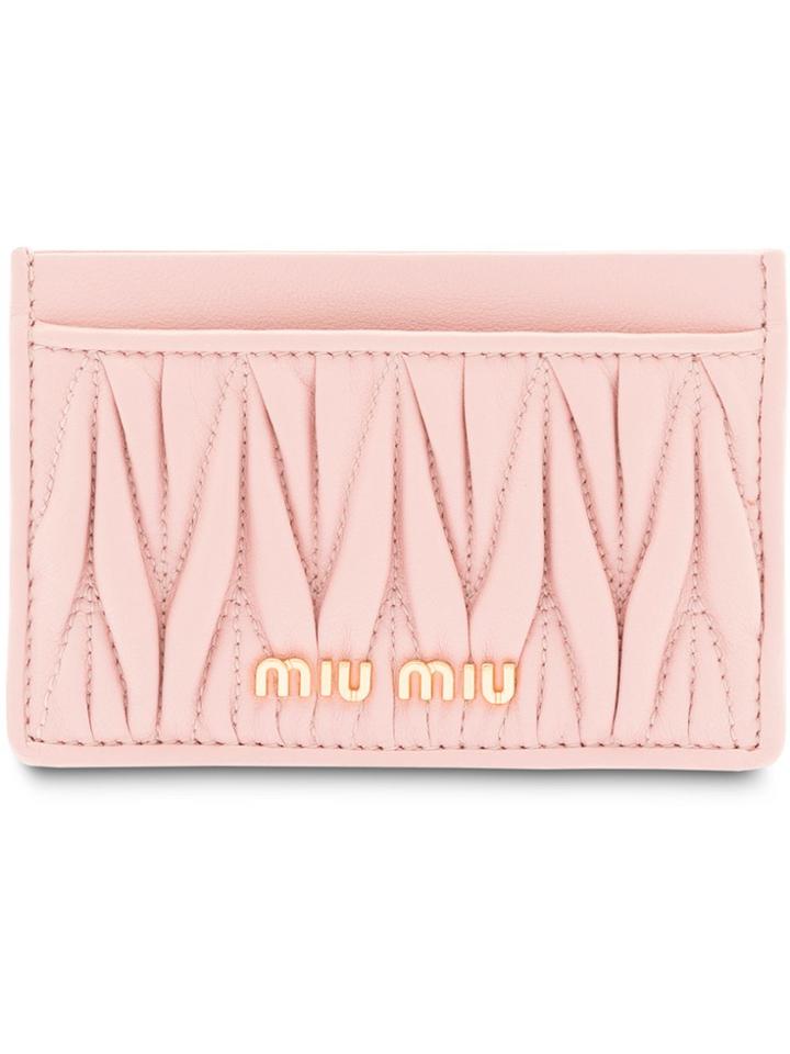 Miu Miu Matelassé Card Holder - Pink & Purple