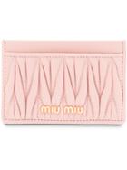 Miu Miu Matelassé Card Holder - Pink & Purple