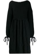 Maison Flaneur Long-sleeve Flared Dress - Black
