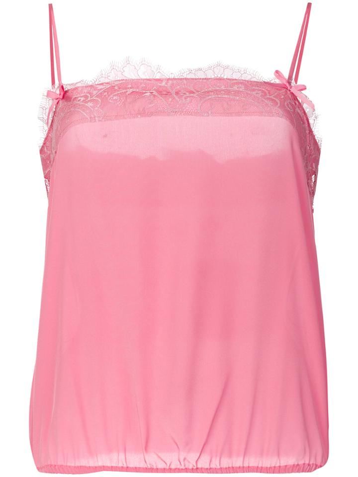 Twin-set Lace Trim Vest Top - Pink & Purple