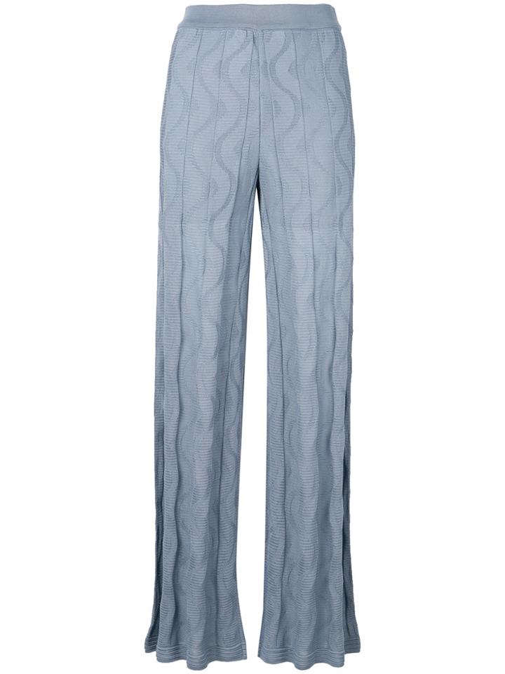 M Missoni Wide Leg Knitted Trousers - Blue