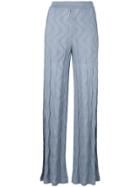 M Missoni Wide Leg Knitted Trousers - Blue