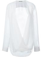 Ermanno Scervino Pleated Front Wrap Blouse, Women's, Size: 42, White, Silk