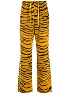 Needles Tiger Print Velvet Track Pants - Yellow