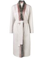 Liska Belted Mid-length Coat - Grey
