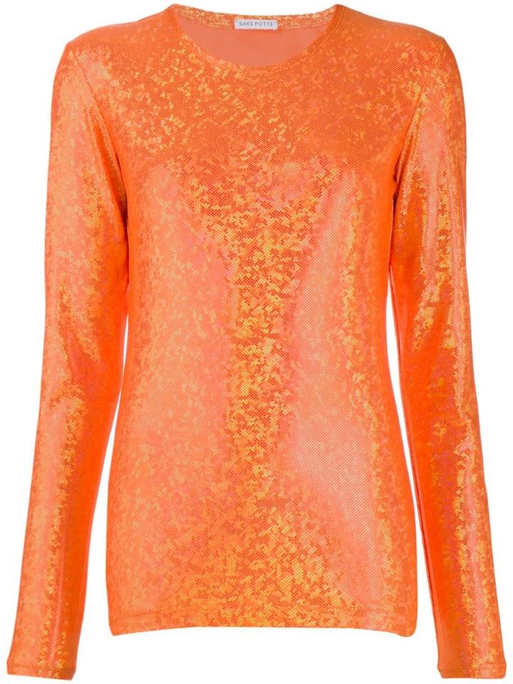 Saks Potts Sequin Embroidered Blouse - Orange