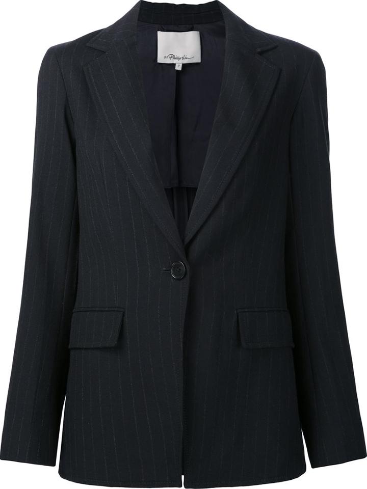 3.1 Phillip Lim Pinstripe Blazer, Women's, Size: 2, Blue, Wool
