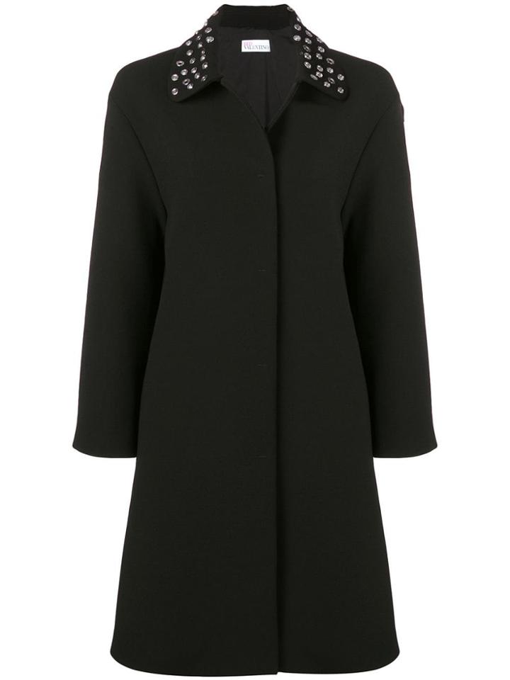 Red Valentino Eyelet Collar Coat - Black