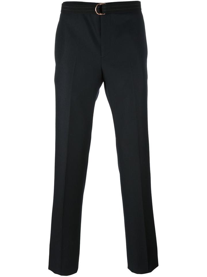 Givenchy Belted Tailored Trousers, Men's, Size: 50, Black, Acetate/cupro/wool