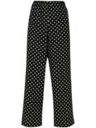 Aspesi Polka Dots Cropped Trousers - Black