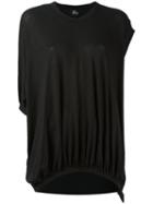 Lost & Found Ria Dunn Draped Asymmetric T-shirt, Women's, Size: Xs, Black, Linen/flax/spandex/elastane