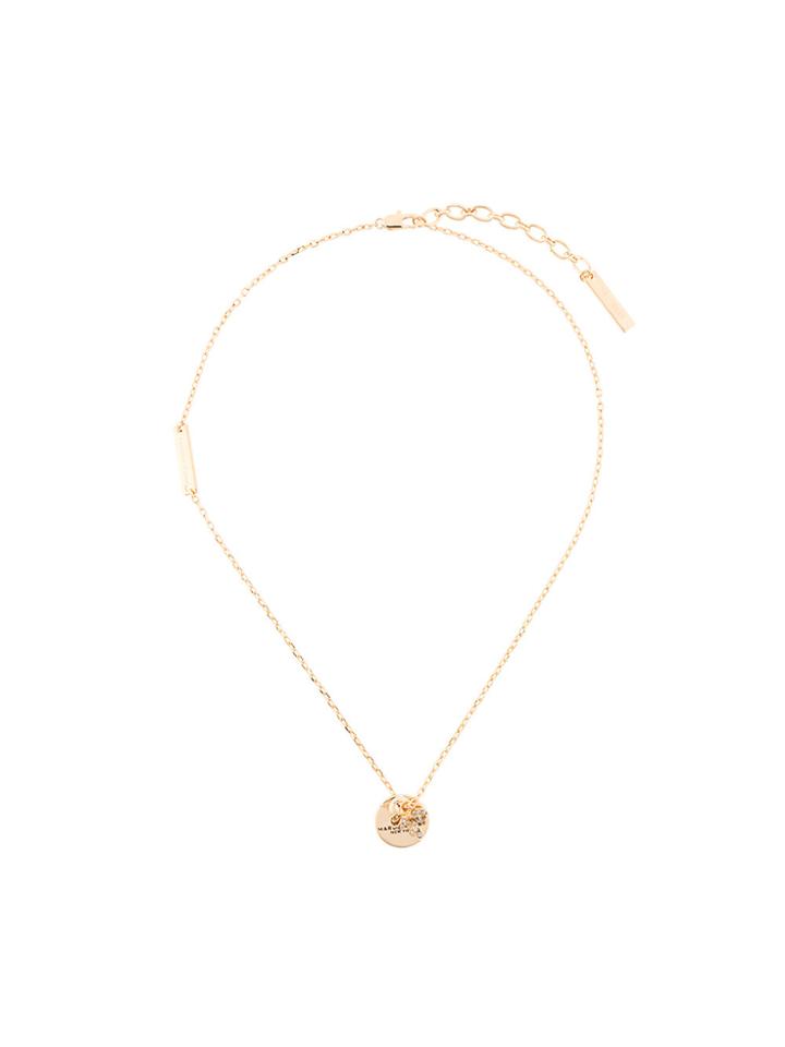 Marc Jacobs Coin Crystal Pendant Necklace - Metallic