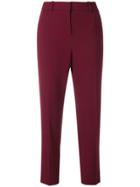 Theory Cropped Slim Fit Trousers - Red