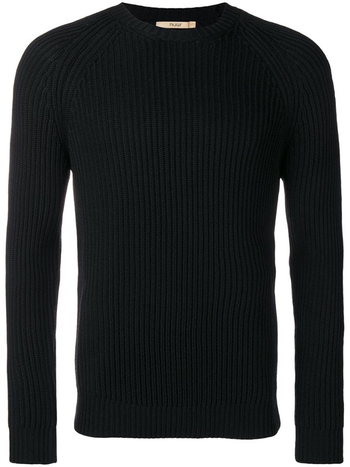 Nuur Ribbed Long-sleeve Sweater - Black
