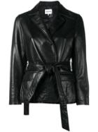 Ganni 'passion' Wrap Jacket, Women's, Size: Xs, Black, Leather/polyester