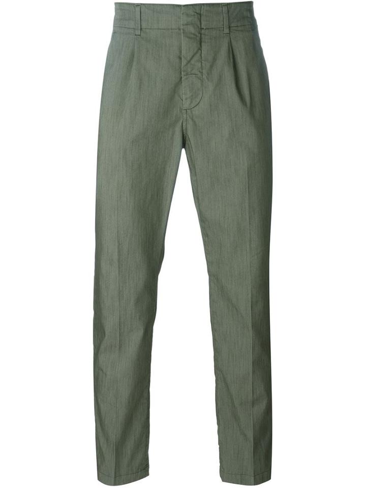 Dondup Bunkerin Trousers, Men's, Size: 35, Green, Cotton/polyester/spandex/elastane
