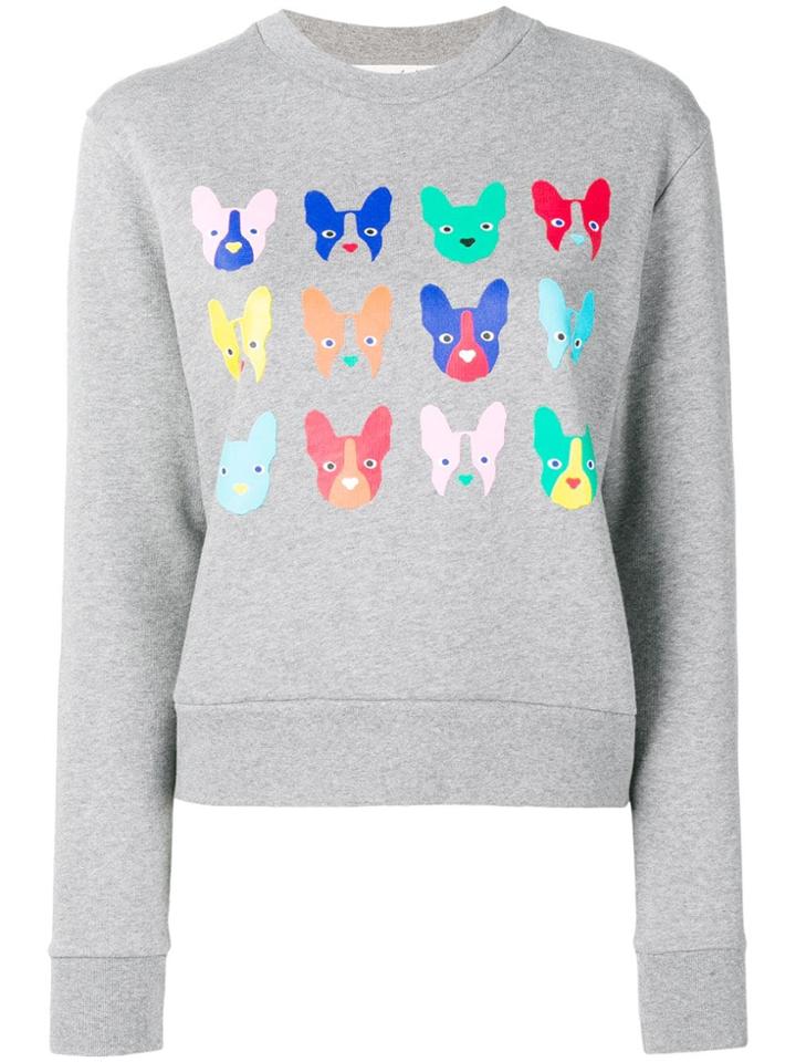 Être Cécile Dog Grid Sweatshirt - Grey