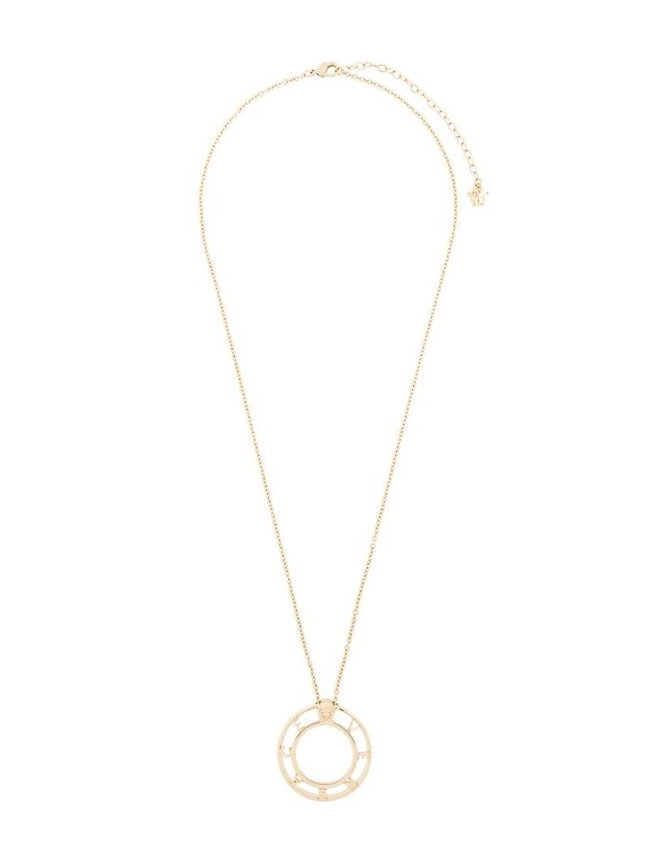 Versace Cristal Hoop Necklace, Women's, Metallic