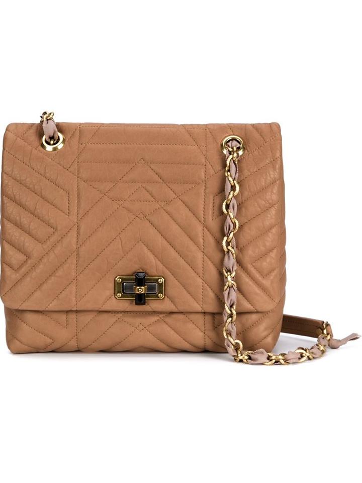 Lanvin Medium 'happy' Shoulder Bag, Women's, Nude/neutrals