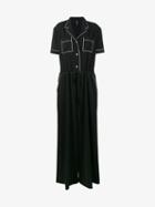 Adam Selman Pyjama Short Sleeve Jumpsuit, Women's, Size: 6, Black, Polyester/spandex/elastane