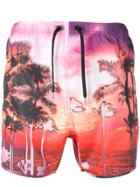 Neil Barrett Palm Tree Swimming Shorts - Pink