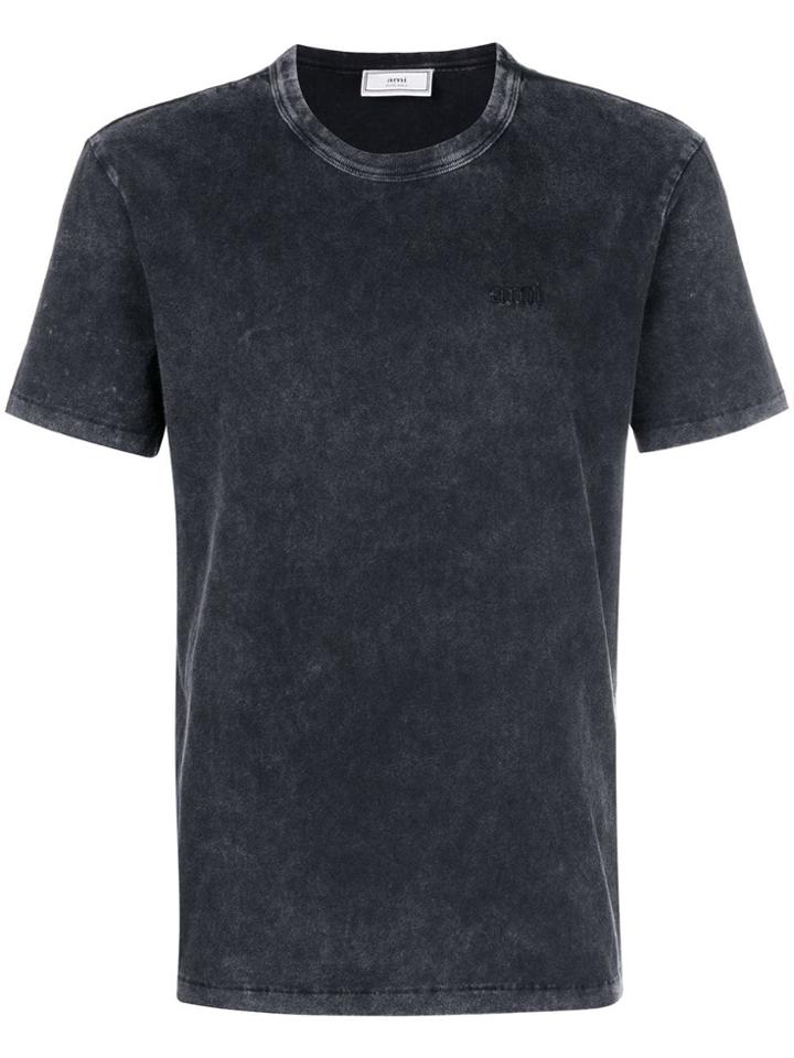 Ami Alexandre Mattiussi T-shirt With Acid Washed Effect - Black