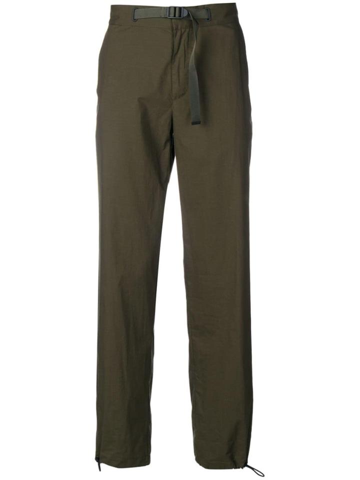 Moncler Belted Straight-leg Trousers - Green