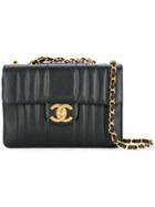 Chanel Vintage Mademoiselle Double Chain Shoulder Bag - Black