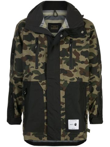 Bape X Wtaps Camouflage Zip-up Jacket - Black