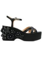 Marc Jacobs Callie Embellished Wedge Sandals - Black